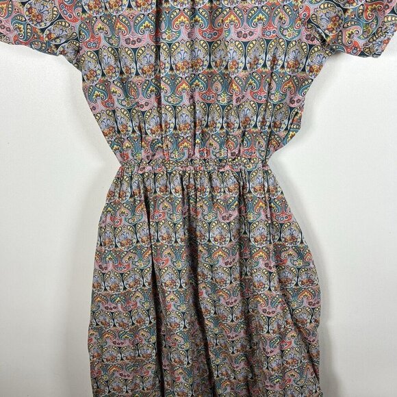J. Crew Side Cutout Organic Cotton Dress in Liberty Giorgia Duke‎ Fabric Size 6 - Picture 7 of 16